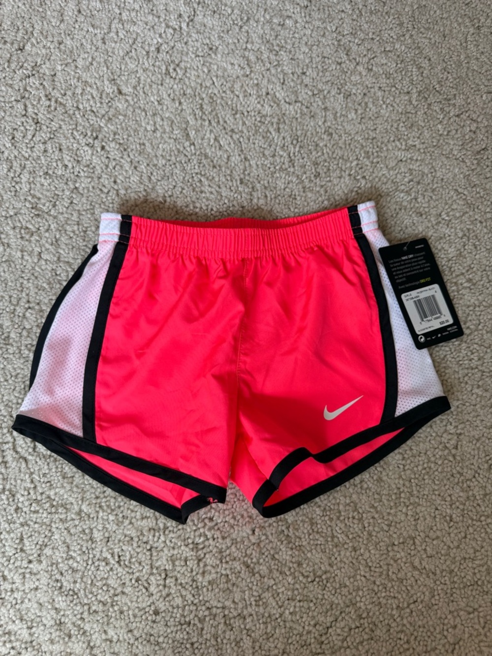 Nike Dri-Fit girls Hot Pink Athletic running Shorts with Black Trim
